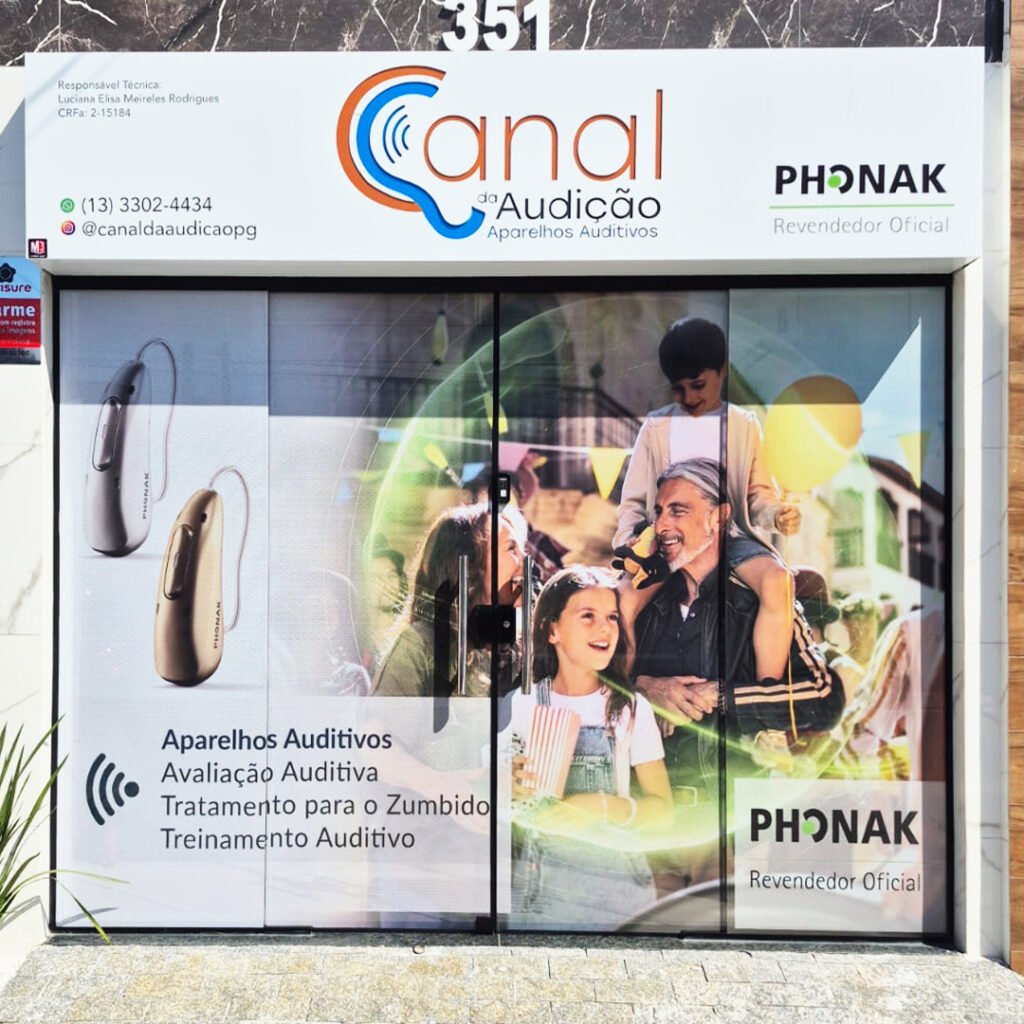 Fachada da Canal da Audição em Praia Grande